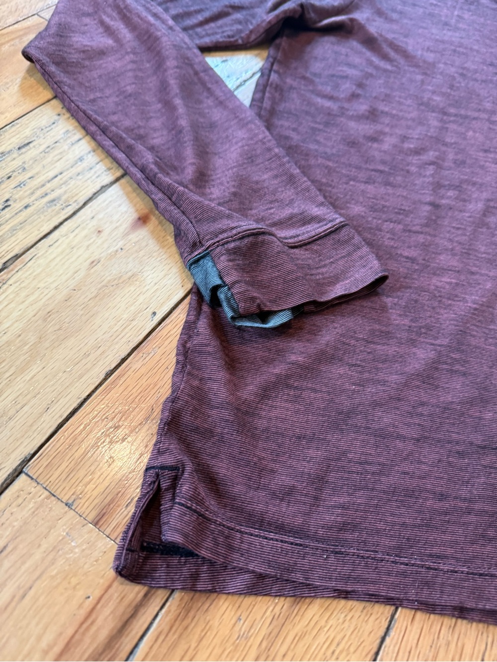 Bombas Merino Wool Tencel Blend Long Sleeve Shirt Men’s Size Large Cranberry Red - Picture 2 of 11